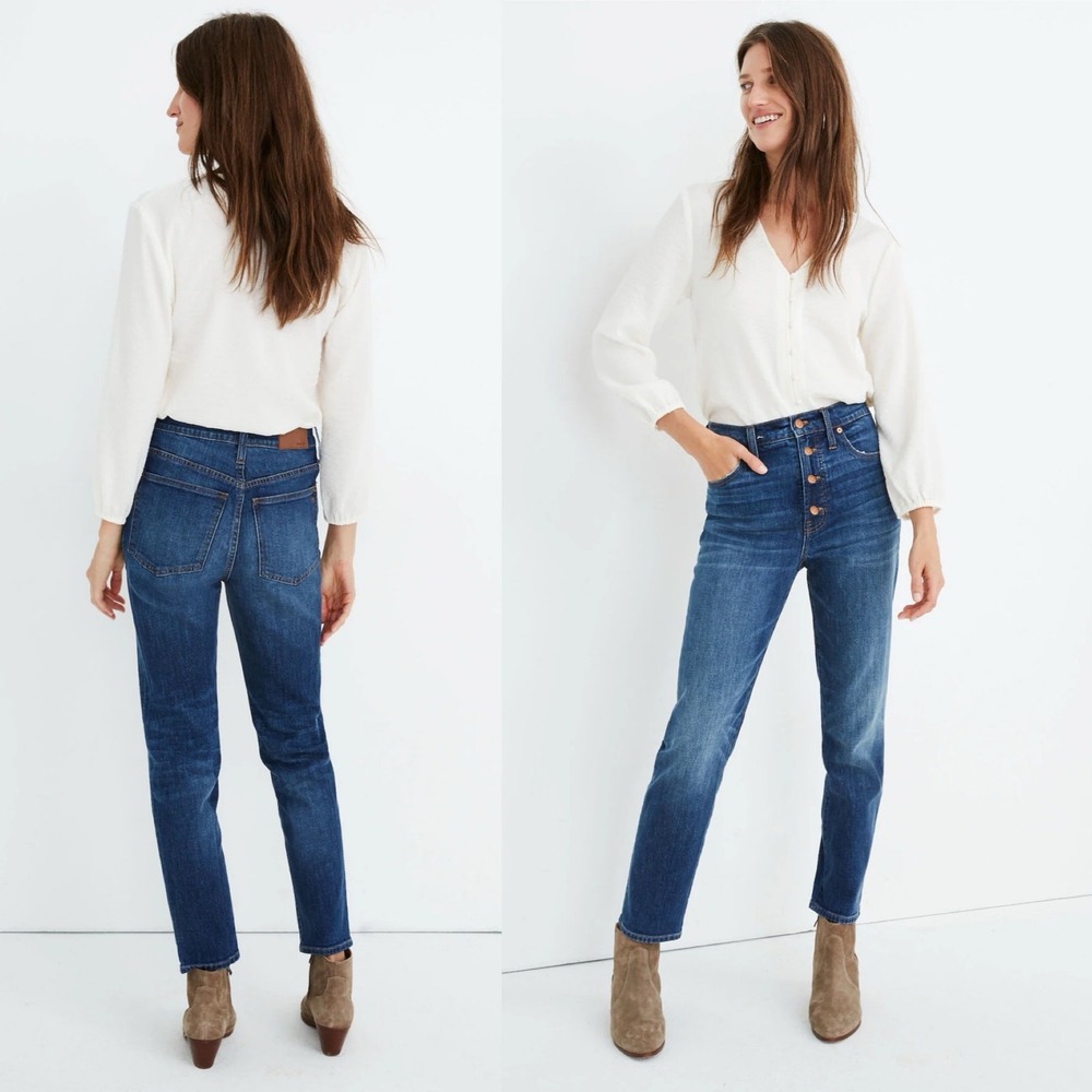 Madewell The Perfect Vintage Crop Jean Barnsdale Wash: Button-Front Edition Sz26